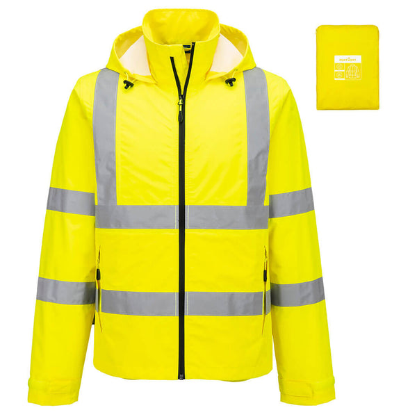 Casaco Hi-Vis Leve e Empacotável-Amarelo-S-RAG-Tailors-Fardas-e-Uniformes-Vestuario-Pro
