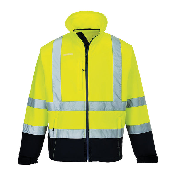 Casaco Softshell bicolor (3L)-Amarelo/Marinho-S-RAG-Tailors-Fardas-e-Uniformes-Vestuario-Pro