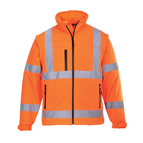 Casaco Softshell de Alta Visibilidade (3L) com Mangas Destacáveis-Laranja-XS-RAG-Tailors-Fardas-e-Uniformes-Vestuario-Pro
