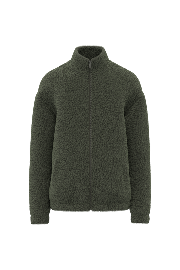 Casaco Sweatshirt com Ombros Descaídos em Sherpa Unissexo-Caqui Floresta-XS-RAG-Tailors-Fardas-e-Uniformes-Vestuario-Pro