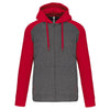 Casaco capuz bicolor unissexo-Grey Heather / Sporty Red-XS-RAG-Tailors-Fardas-e-Uniformes-Vestuario-Pro