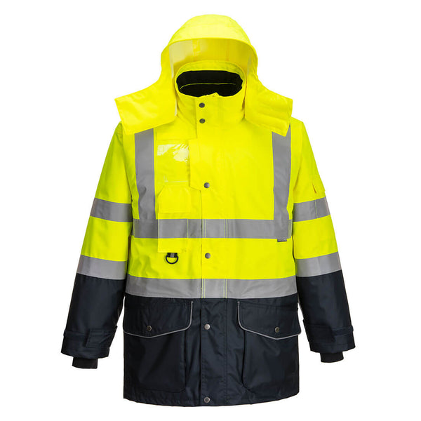 Casaco de Alta Visibilidade Contrast para Tráfego 7-em-1-Amarelo/marinho-XS-RAG-Tailors-Fardas-e-Uniformes-Vestuario-Pro