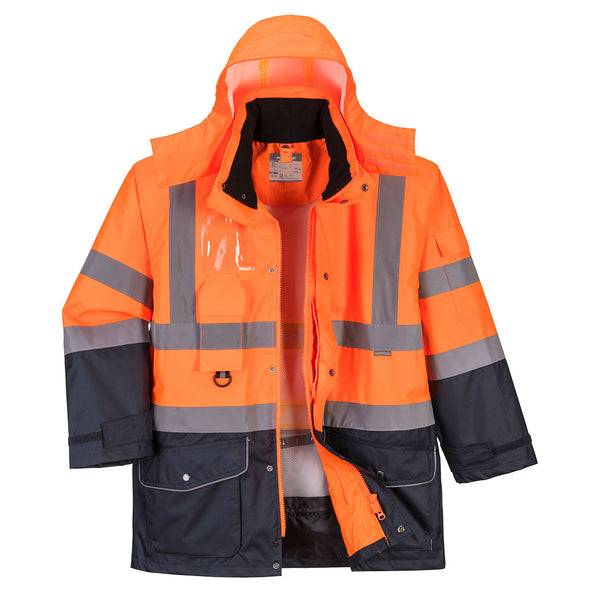 Casaco de Alta Visibilidade Contrast para Tráfego 7-em-1-Laranja/marinho-S-RAG-Tailors-Fardas-e-Uniformes-Vestuario-Pro