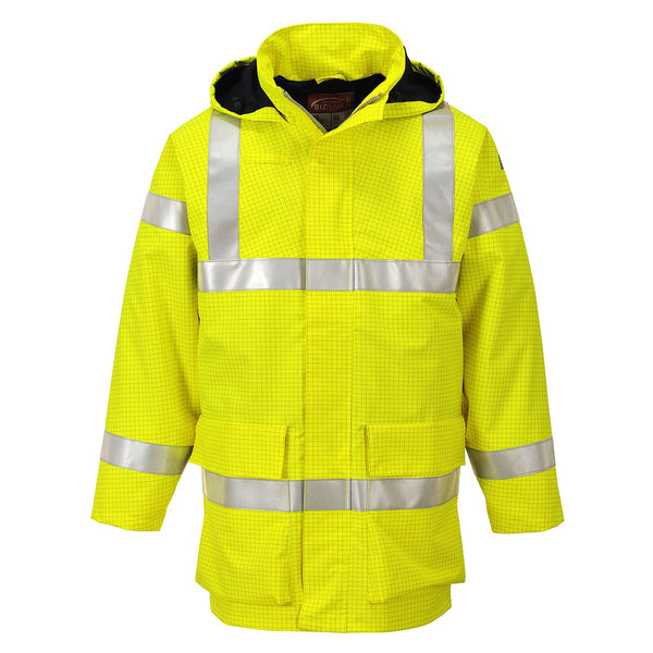 Casaco de Chuva Leve Ignífugo Bizflame de Alta Visibilidade-Amarelo-S-RAG-Tailors-Fardas-e-Uniformes-Vestuario-Pro