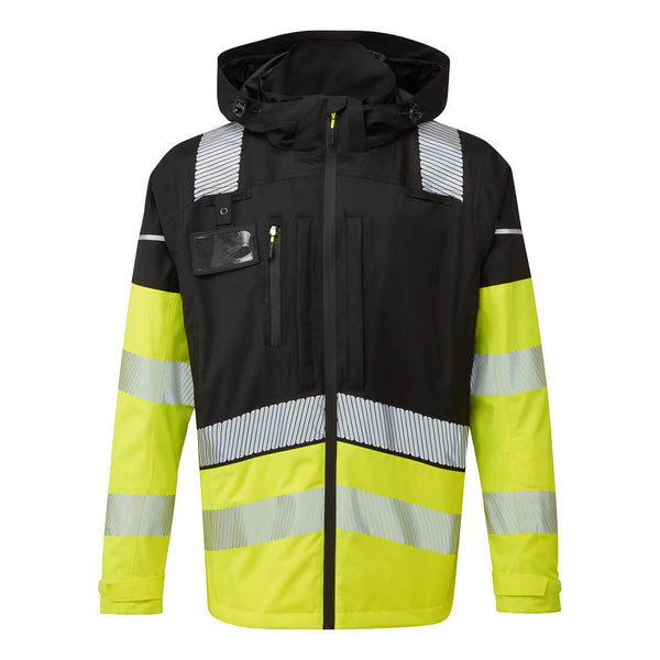 Casaco de Chuva Ultimate Modular de Alta Visibilidade com Colete Amovível-Amarelo/preto-S-RAG-Tailors-Fardas-e-Uniformes-Vestuario-Pro