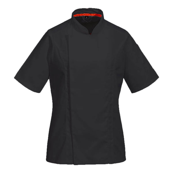 Casaco de Cozinha de Mulher Manga Curta MeshAir Pro-Preto-XS-RAG-Tailors-Fardas-e-Uniformes-Vestuario-Pro