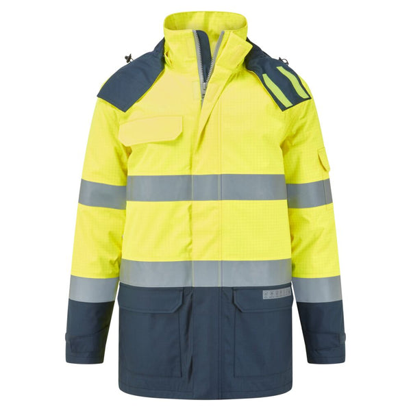 Casaco de Inverno Bizflame Rain+ Alta Visibilidade Multinorma Contrast FR-Amarelo/marinho-S-RAG-Tailors-Fardas-e-Uniformes-Vestuario-Pro