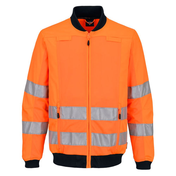 Casaco de Trabalho de Alta Visibilidade com Painéis de Malha Hi-Vis Mesh Panel Work Jacket-Laranja/marinho-S-RAG-Tailors-Fardas-e-Uniformes-Vestuario-Pro