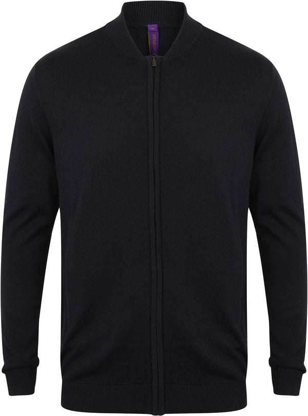 Casaco de malha gola Bomber-Azul Marinho-XXS-RAG-Tailors-Fardas-e-Uniformes-Vestuario-Pro