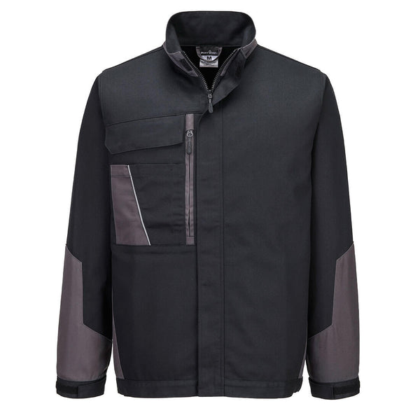 Casaco de trabalho de algodão isolado em dois tons WX1-Preto/cinzento-S-RAG-Tailors-Fardas-e-Uniformes-Vestuario-Pro