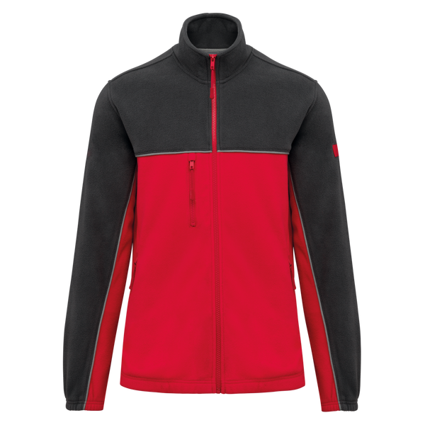Casaco polar bicolor eco-responsável unissexo-Vermelho / Cinzento Escuro-S-RAG-Tailors-Fardas-e-Uniformes-Vestuario-Pro