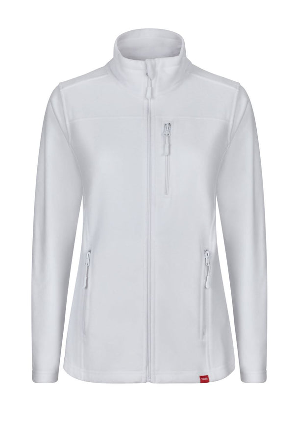 Casaco polar de mulher com fecho central-Branco - 07-XS-RAG-Tailors-Fardas-e-Uniformes-Vestuario-Pro
