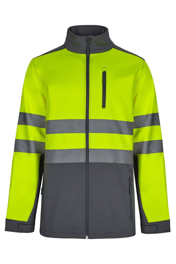 Casaco soft shell bicolor Alta Visibilidade-Cinza/amarelo Fluorescente - 08/20-S-RAG-Tailors-Fardas-e-Uniformes-Vestuario-Pro