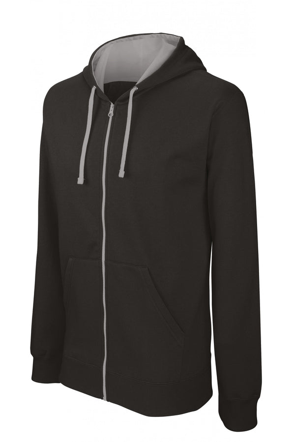 Casaco sweatshirt com capuz em contraste-Preto / Fine Grey-XS-RAG-Tailors-Fardas-e-Uniformes-Vestuario-Pro