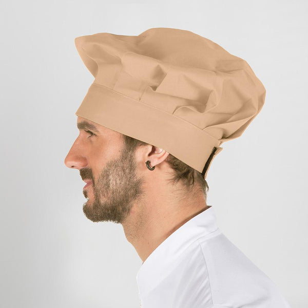 Chapéu Chef Francês com Velcro-Creme-Único-RAG-Tailors-Fardas-e-Uniformes-Vestuario-Pro