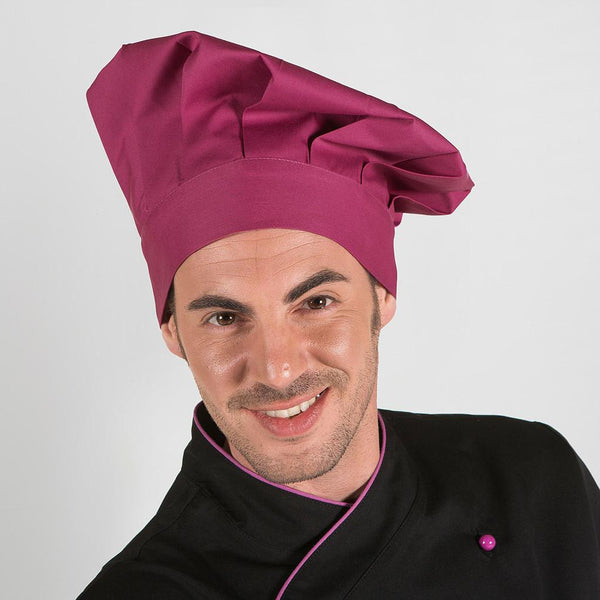 Chapéu Chef Francês com Velcro-Framboesa-Único-RAG-Tailors-Fardas-e-Uniformes-Vestuario-Pro