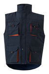 Colete Acolchoado Bicolor Multibolsos-Azul Marinho/Laranja-S-RAG-Tailors-Fardas-e-Uniformes-Vestuario-Pro