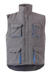 Colete Acolchoado Bicolor Multibolsos-Cinza/Azul Celeste-S-RAG-Tailors-Fardas-e-Uniformes-Vestuario-Pro