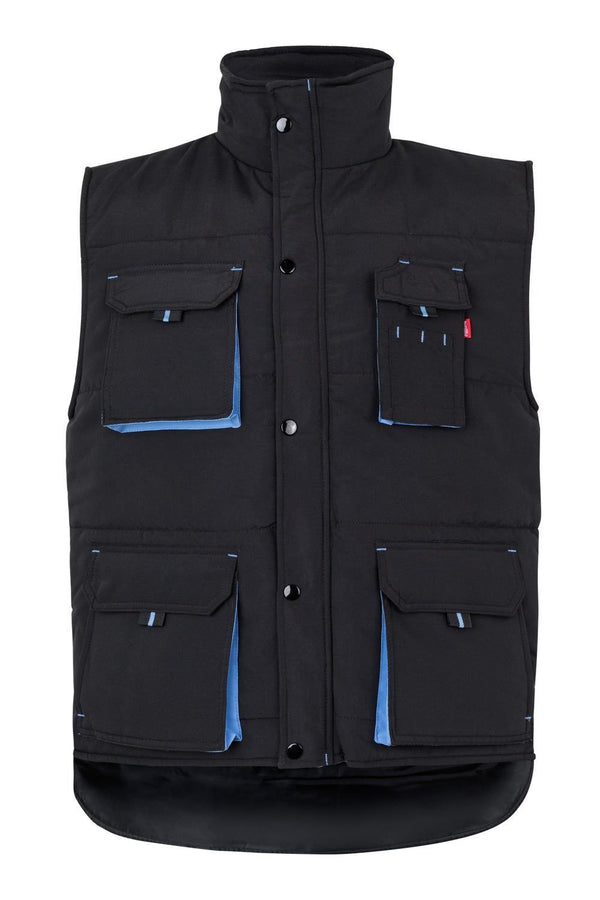 Colete Acolchoado Bicolor Multibolsos-Preto/Azul Celeste-S-RAG-Tailors-Fardas-e-Uniformes-Vestuario-Pro