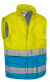 Colete Acolchoado de Alta Visibilidade Abakan-Amarelo Flúor / Azul Tropical-S-RAG-Tailors-Fardas-e-Uniformes-Vestuario-Pro