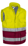 Colete Acolchoado de Alta Visibilidade Abakan-Amarelo Flúor / Grená Mogno-S-RAG-Tailors-Fardas-e-Uniformes-Vestuario-Pro