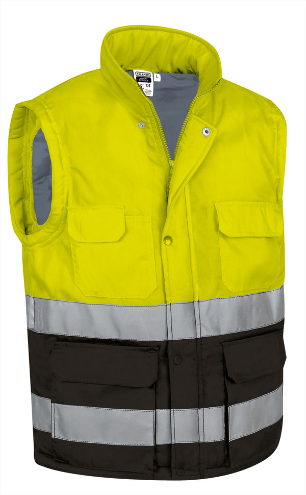 Colete Acolchoado de Alta Visibilidade Abakan-Amarelo Flúor / Preto-S-RAG-Tailors-Fardas-e-Uniformes-Vestuario-Pro