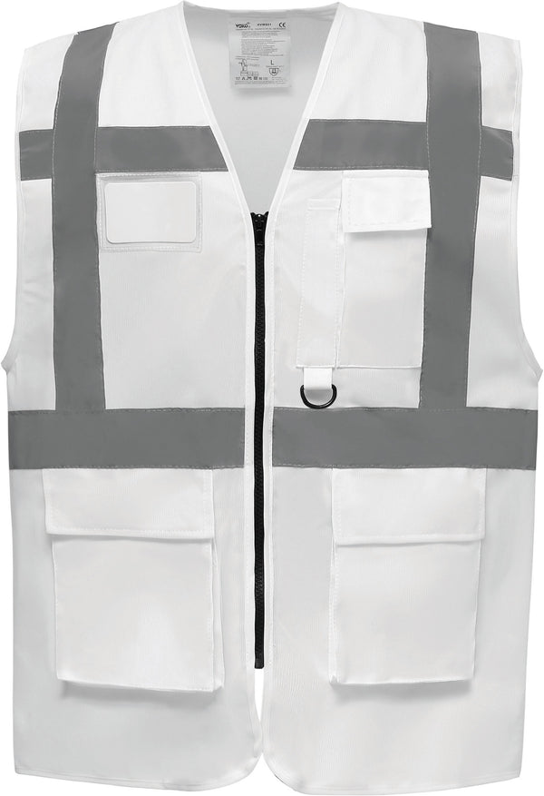 Colete Alta-Visibilidade c/ Bolsos BICOLOR-Branco-S-RAG-Tailors-Fardas-e-Uniformes-Vestuario-Pro