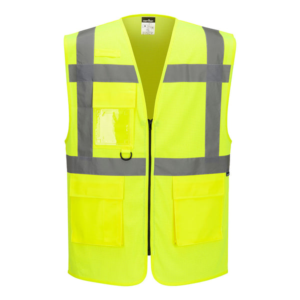 Colete Executivo Essential em Malha de Alta Visibilidade-Amarelo-XS-RAG-Tailors-Fardas-e-Uniformes-Vestuario-Pro