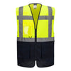 Colete Executivo de Contraste de Alta Visibilidade Essential-Amarelo/marinho-XS-RAG-Tailors-Fardas-e-Uniformes-Vestuario-Pro