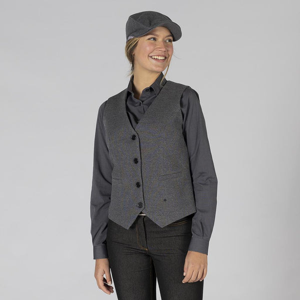 Colete Feminino Clássico Genoa-Cinza-XS-RAG-Tailors-Fardas-e-Uniformes-Vestuario-Pro