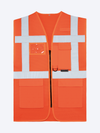 Colete Multifuncional em Malha Unissexo-Laranja Fluorescente-S-RAG-Tailors-Fardas-e-Uniformes-Vestuario-Pro