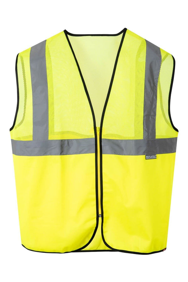 Colete Profissional com Tecido de Rede de Alta Visibilidade-Amarelo Fluor-L-RAG-Tailors-Fardas-e-Uniformes-Vestuario-Pro