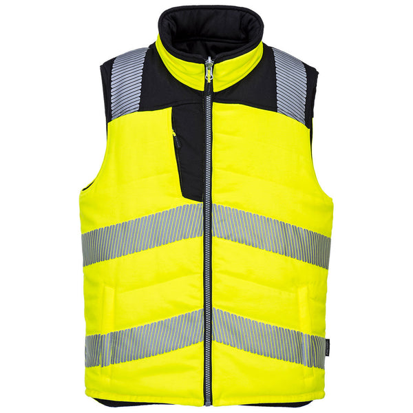 Colete acolchoado reversível PW3 alta visibilidade-Amarelo/Preto-S-RAG-Tailors-Fardas-e-Uniformes-Vestuario-Pro