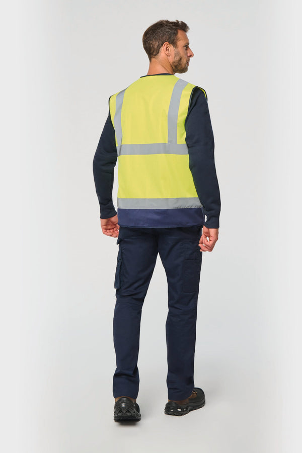 Colete de Alta Visibilidade Reciclado com Fecho Unissexo-RAG-Tailors-Fardas-e-Uniformes-Vestuario-Pro