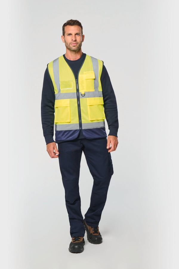 Colete de Alta Visibilidade Reciclado com Fecho Unissexo-RAG-Tailors-Fardas-e-Uniformes-Vestuario-Pro