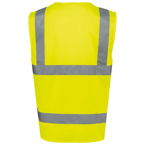 Colete de Alta Visibilidade Reciclado com Fecho Unissexo-RAG-Tailors-Fardas-e-Uniformes-Vestuario-Pro