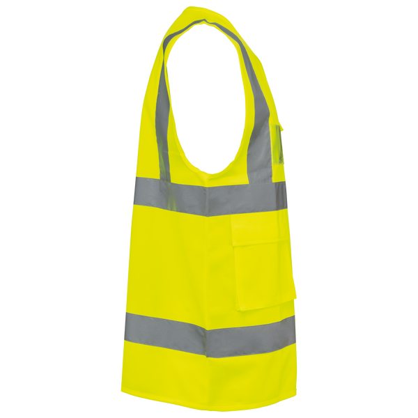 Colete de Alta Visibilidade Reciclado com Fecho Unissexo-RAG-Tailors-Fardas-e-Uniformes-Vestuario-Pro