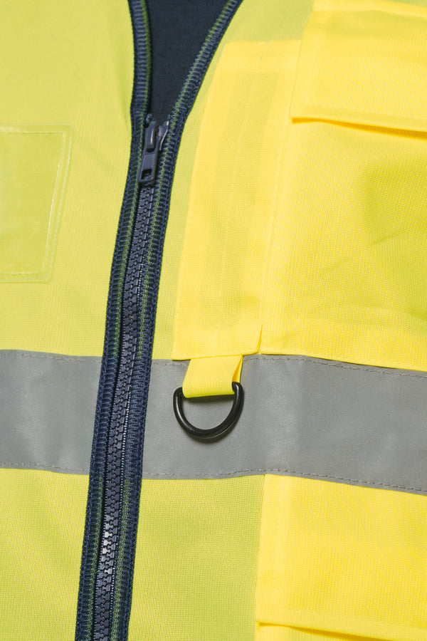 Colete de Alta Visibilidade Reciclado com Fecho Unissexo-RAG-Tailors-Fardas-e-Uniformes-Vestuario-Pro