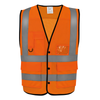 Colete de Alta Visibilidade com Molas de Pressão Eco Superior-Laranja Fluorescente-S-RAG-Tailors-Fardas-e-Uniformes-Vestuario-Pro