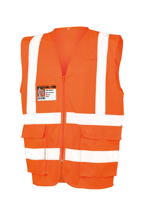 Colete de Segurança em Malha Unissexo-Laranja Fluorescente-S-RAG-Tailors-Fardas-e-Uniformes-Vestuario-Pro