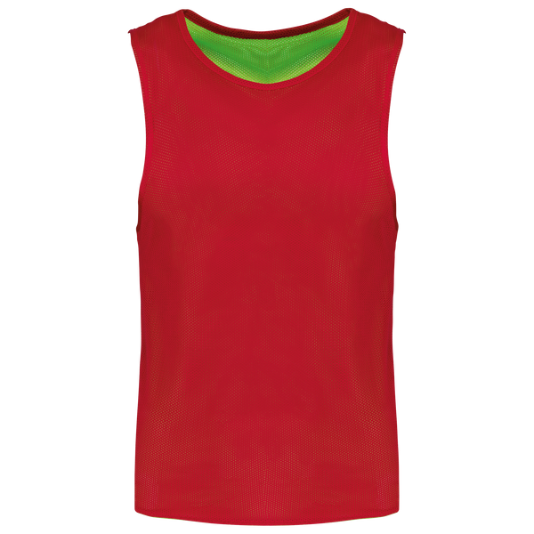 Colete de Treino Reversível Multidesportos Unissexo-Vermelho Desportivo / Verde Fluorescente-S/M-RAG-Tailors-Fardas-e-Uniformes-Vestuario-Pro