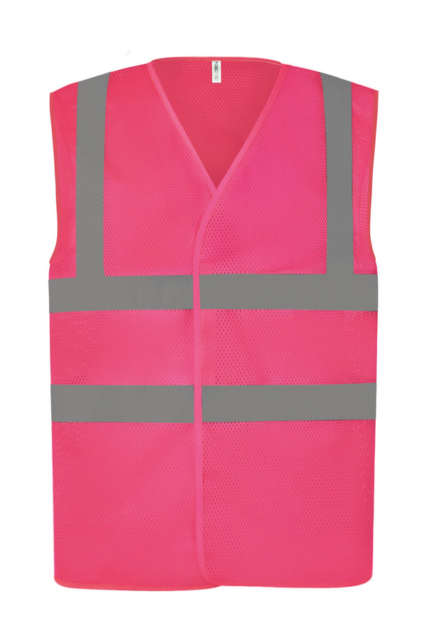 Colete de alta visibilidade de malha perfurada.-Rosa-M-RAG-Tailors-Fardas-e-Uniformes-Vestuario-Pro
