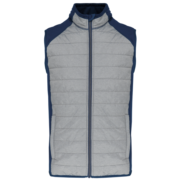 Colete de desporto bi-matéria-Cinzento Mesclado / Azul Marinho Desportivo-M-RAG-Tailors-Fardas-e-Uniformes-Vestuario-Pro