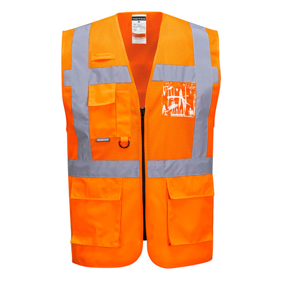 Colete executivo em Malha Madrid-Laranja-L-RAG-Tailors-Fardas-e-Uniformes-Vestuario-Pro