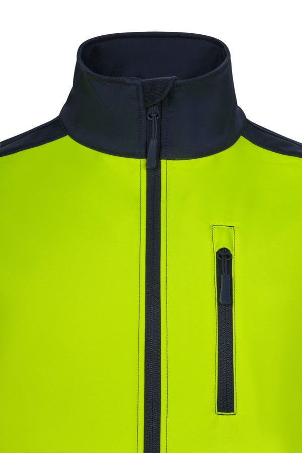 Colete soft shell bicolor de alta visibilidade