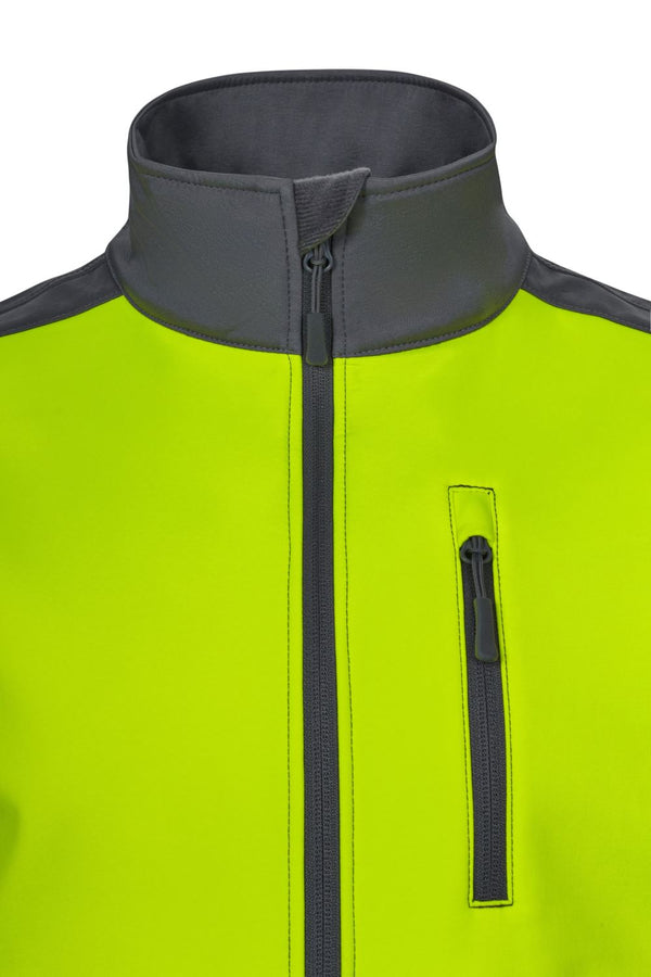 Colete soft shell bicolor de alta visibilidade