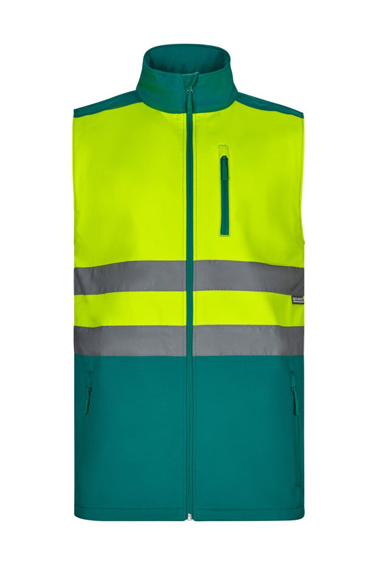 Colete soft shell bicolor de alta visibilidade-Verde/amarelo Fluorescente-S-RAG-Tailors-Fardas-e-Uniformes-Vestuario-Pro