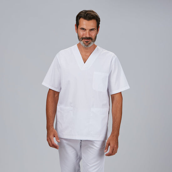 Conjunto Pijama Cirúrgico Unissexo Palermo-Branco-XXS-RAG-Tailors-Fardas-e-Uniformes-Vestuario-Pro