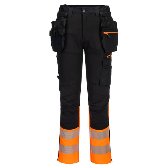 DX4 Calças de artesanato de bolso com coldre amovível de alta visibilidade de classe 1-Laranja/Preto-28-RAG-Tailors-Fardas-e-Uniformes-Vestuario-Pro