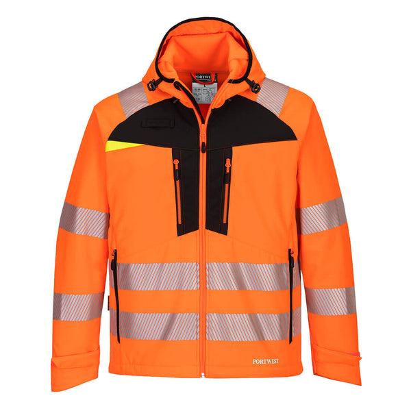 DX4 Hi-Vis Softshell-Laranja/Preto-S-RAG-Tailors-Fardas-e-Uniformes-Vestuario-Pro